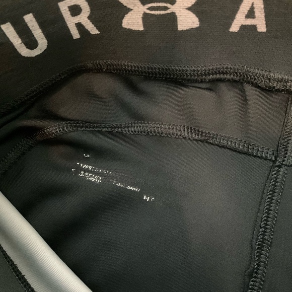 Under Armour Black / Grat Reflective Athletic Running Yoga Compression Pant Sz S - Picture 3 of 8